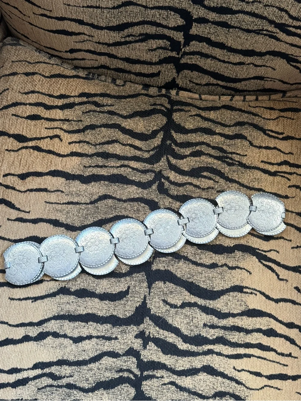 Vintage Silver-Tone Coin Link Belt